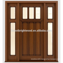 Traditional Mahogany Stained Wooden Front Doors Design with Glass